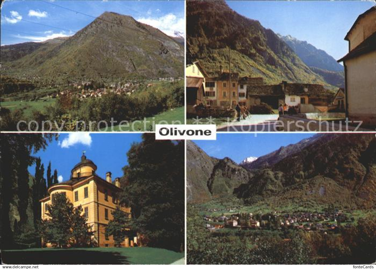 12116616 Olivone Ortsansicht Alpen Schloss