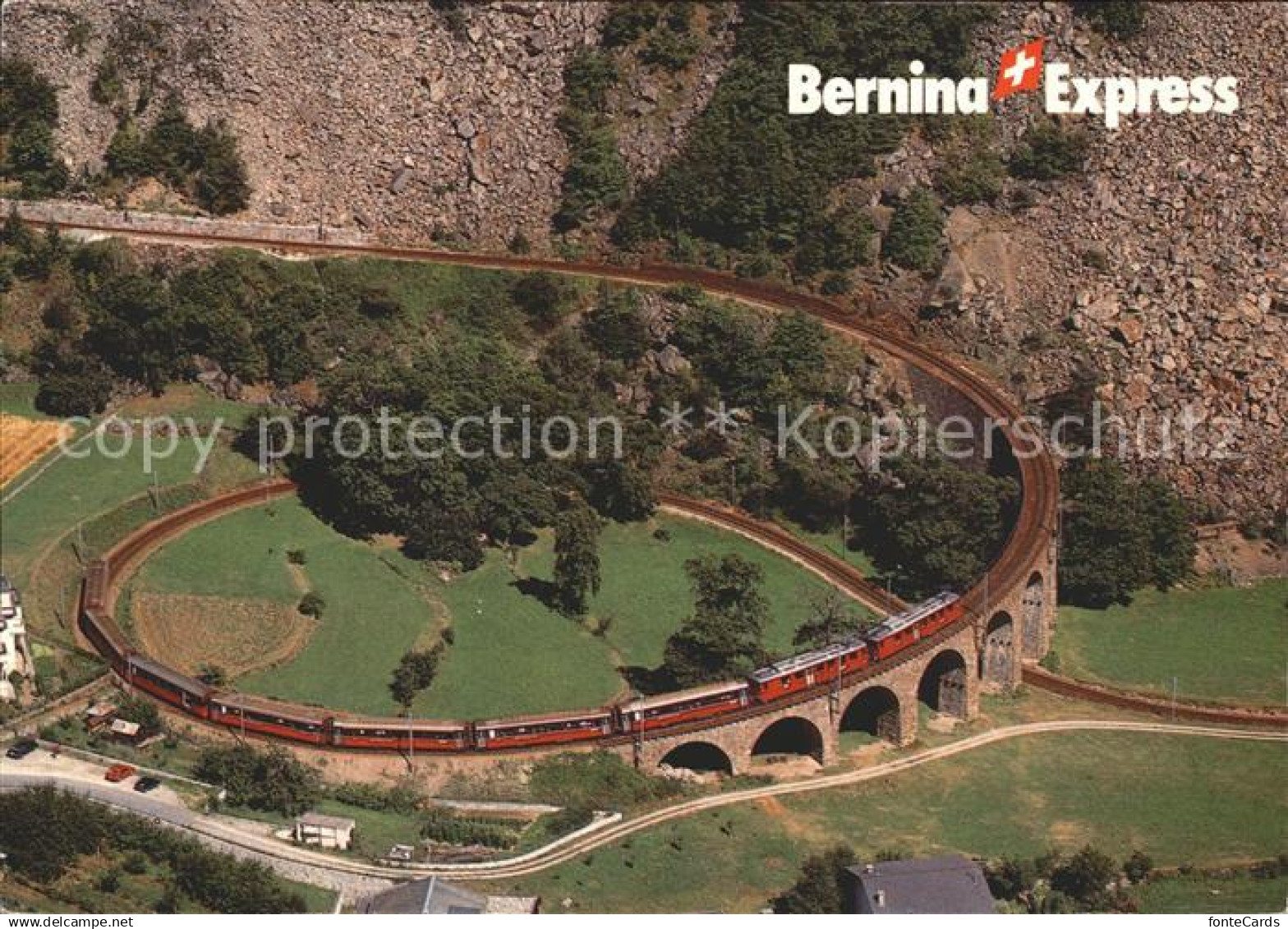 12294304 Rhaetische Bahn Bernina-Express Kehrviadukt Brusio