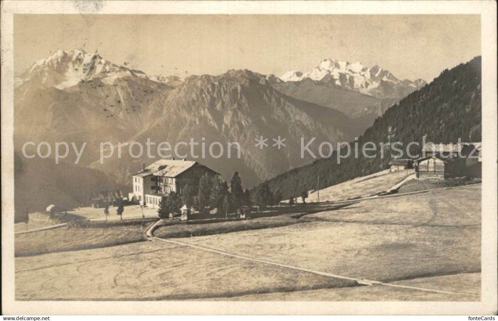 12512986 Riederalp Hotel Riederalp mit Fletschhorn und Mischabelgruppe