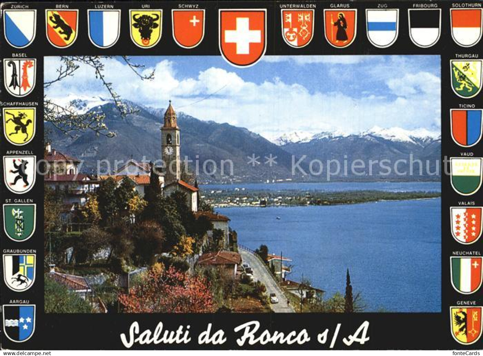 12542640 Ronco sopra Ascona Wappenkarte Panorama