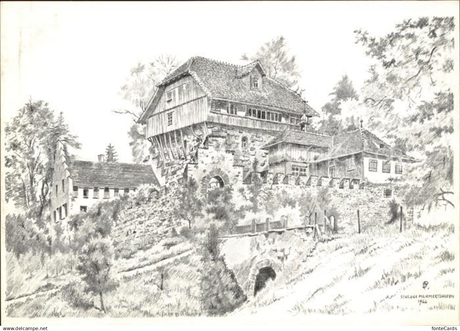 12588464 Roggwil TG Schloss Mammertshofen Zeichnung nach Original von Paul Denzl