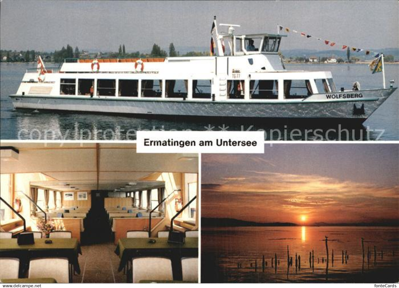 12593155 Ermatingen Untersee MS Wolfsberg Abendstimmung Ermatingen