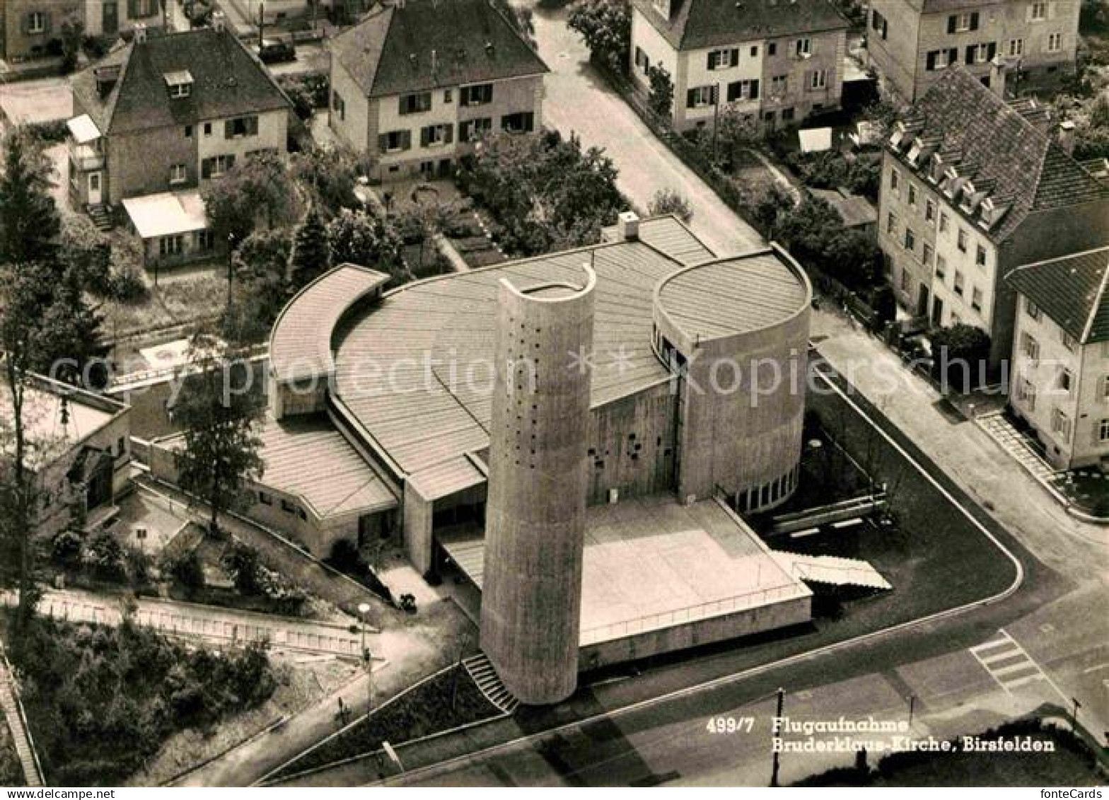 12738596 Birsfelden Fliegeraufnahme Bruderklaus Kirche