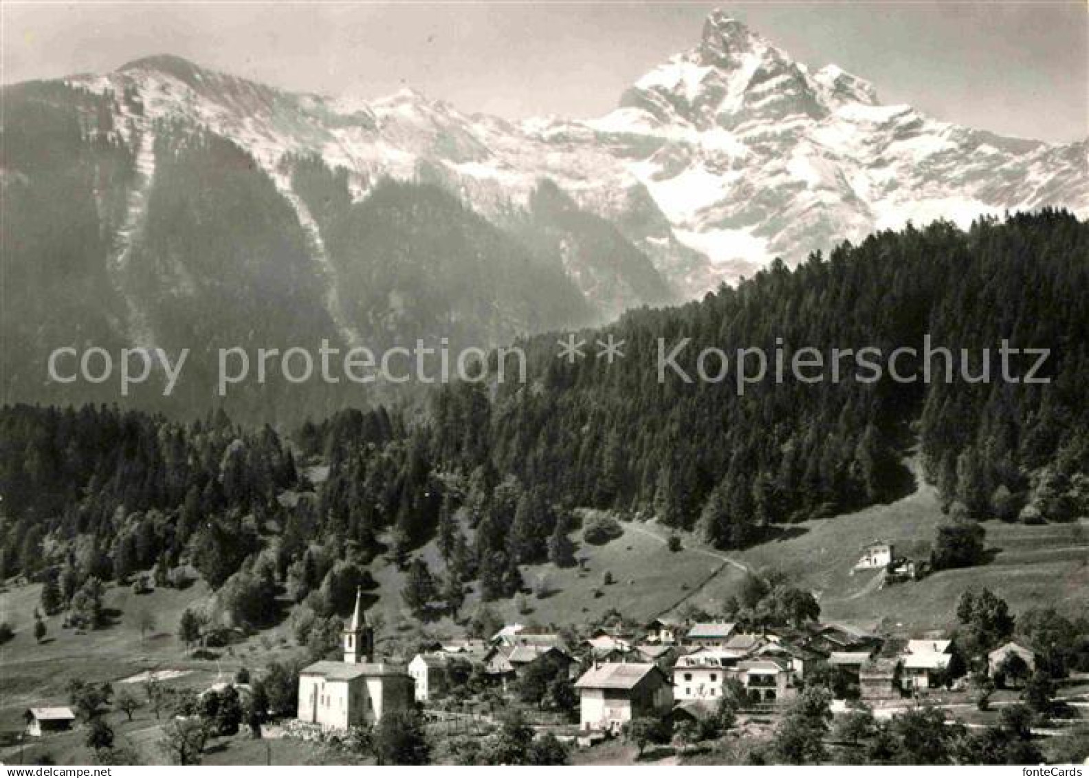 12741158 Verossaz Ortsansicht mit Alpenpanorama