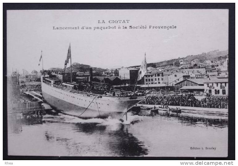 13 La Ciotat LA CIOTAT Lancement d'un paquebot à la Société Provençale chantier naval lancement  D13D  C13028C RH015600