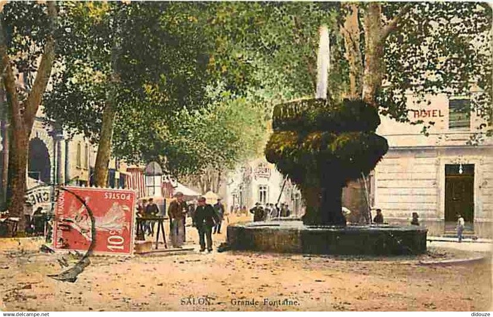 13 - Salon de Provence - Grande Fontaine - Animée - Colorisée - CPA - Voir Scans Recto-Verso