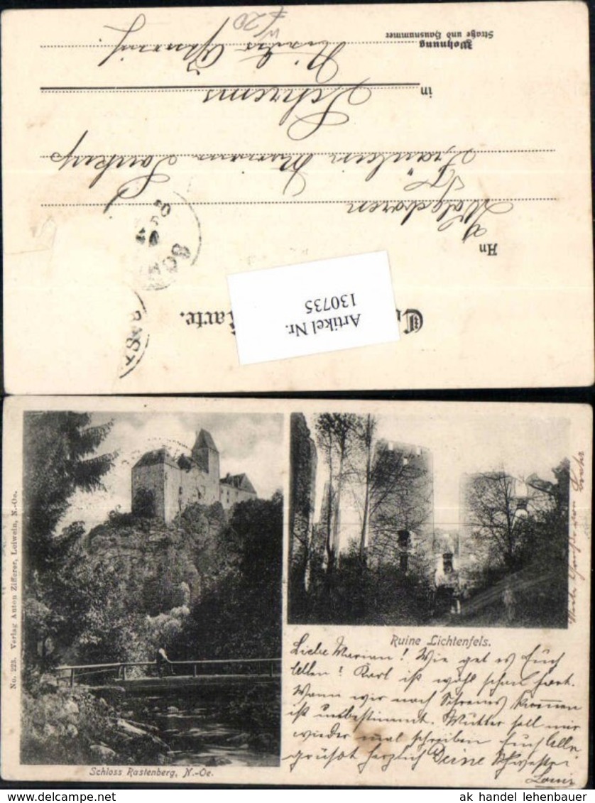 130735,Ruine Lichtenfels bei Krems Rastenburg Loiwein 1900