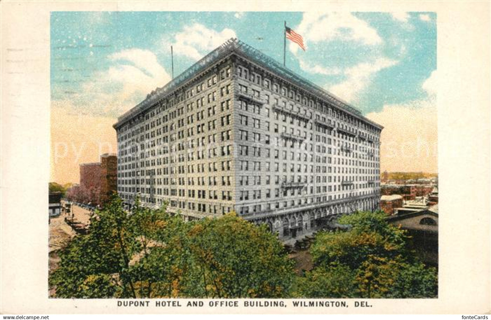 13153162 Wilmington Delaware Dupont Hotel and Office Building Litho