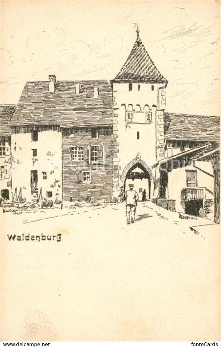 13299625 Waldenburg BL Stadttor Zeichnung Waldenburg BL