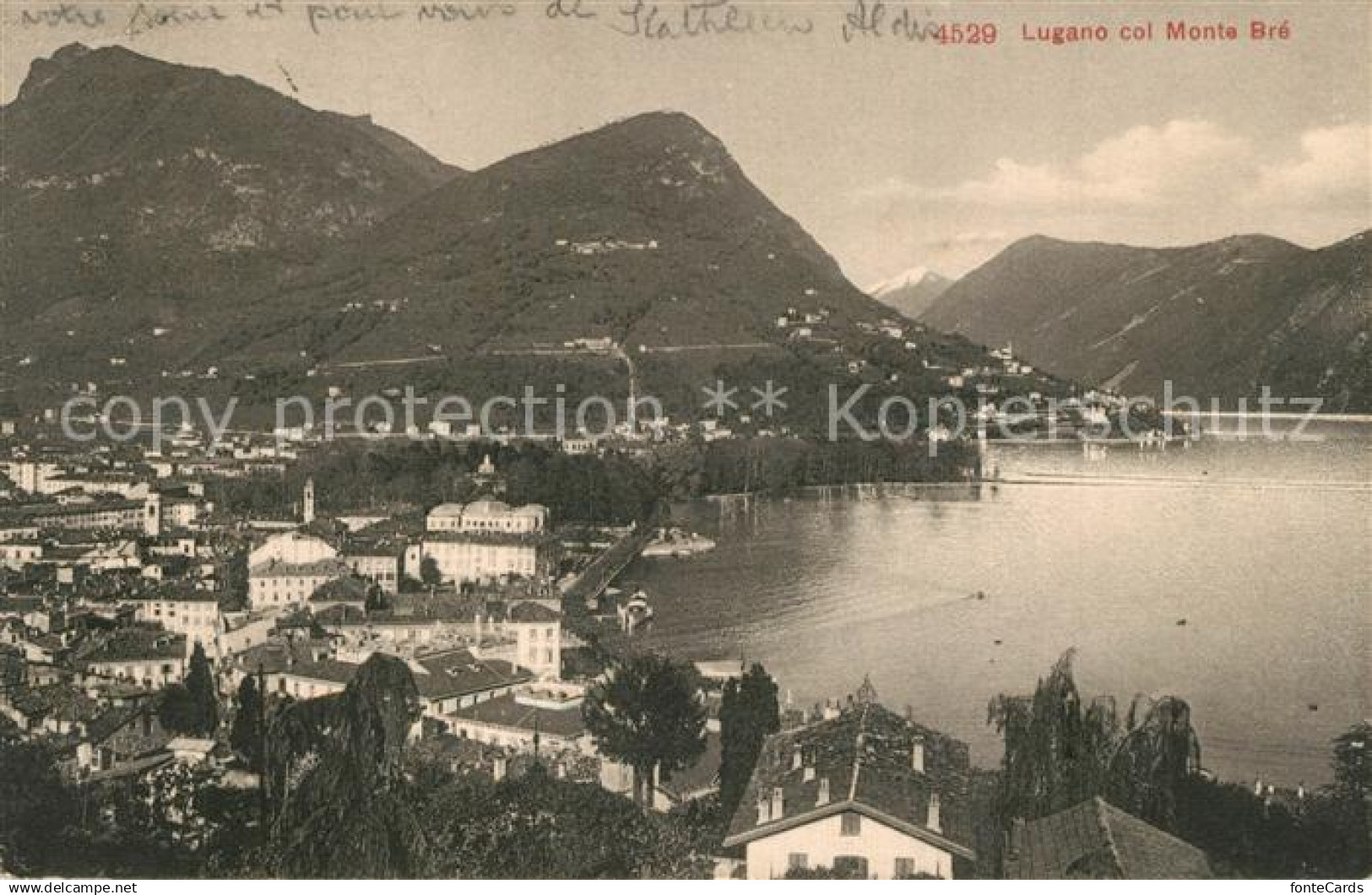 13508205 Lugano Lago di Lugano col Monte Bre Lugano Lago di Lugano