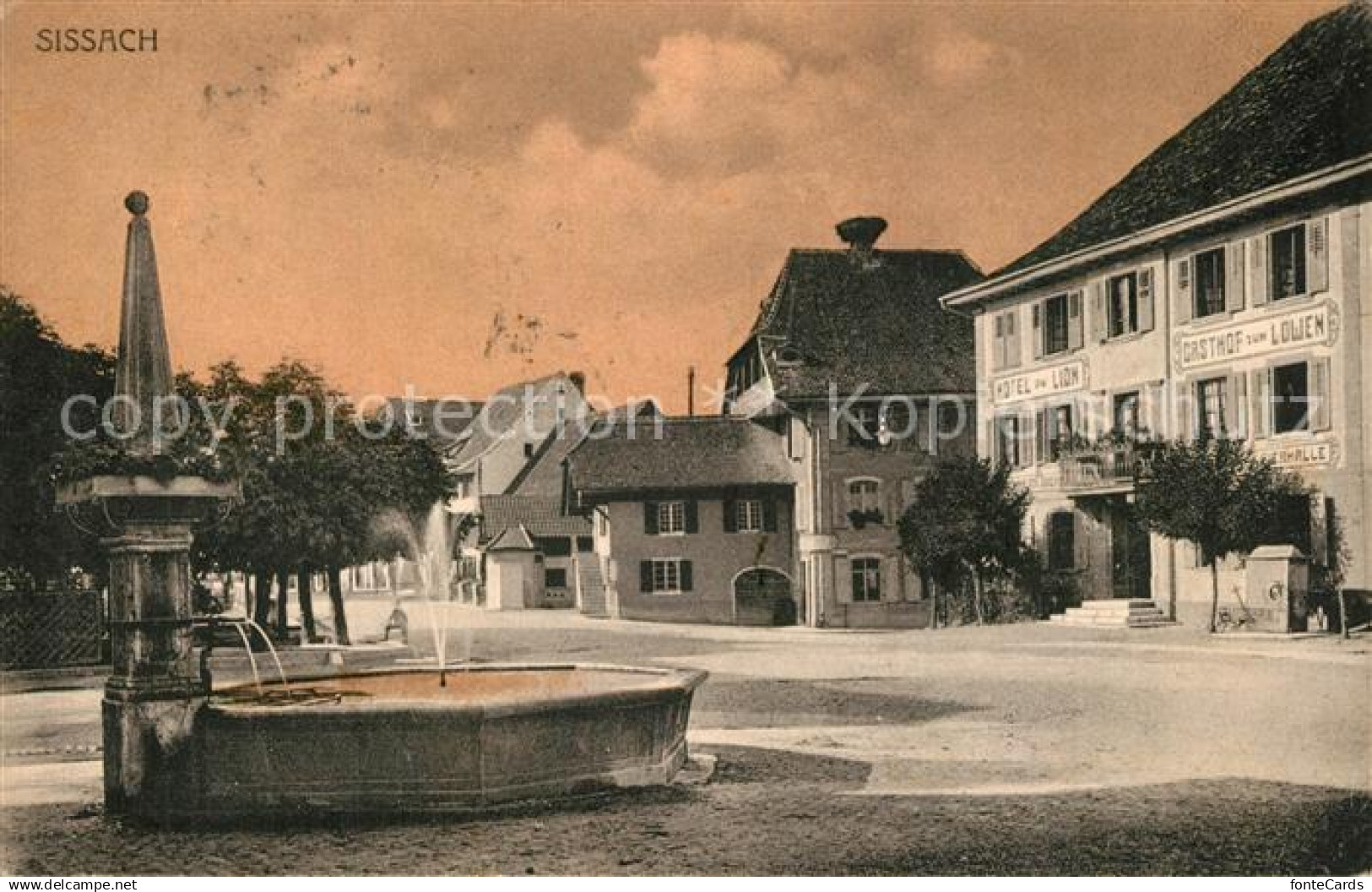 13558691 Sissach Dorfbrunnen Gasthof zum Loewen