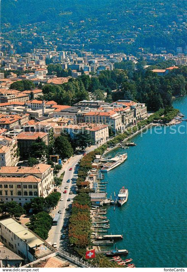 13591813 Lugano Lago di Lugano Fliegeraufnahme Lugano Lago di Lugano