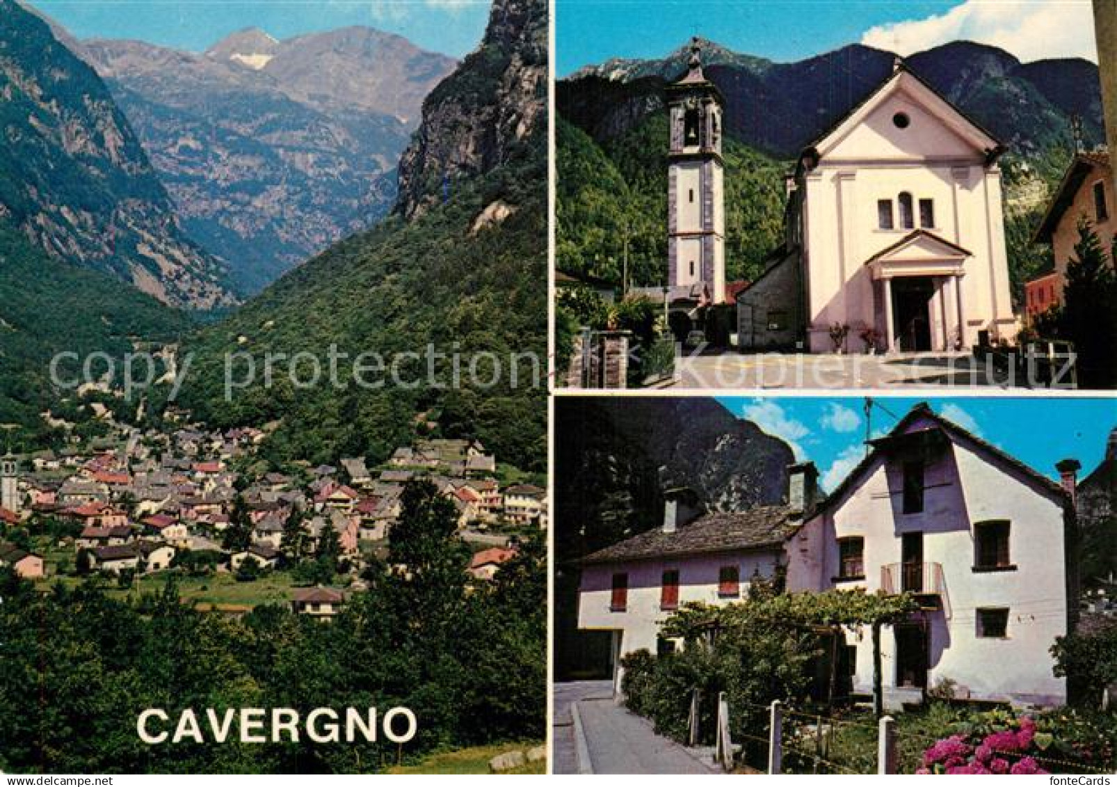 13598145 Cavergno Panorama Valle Maggia Chiesa