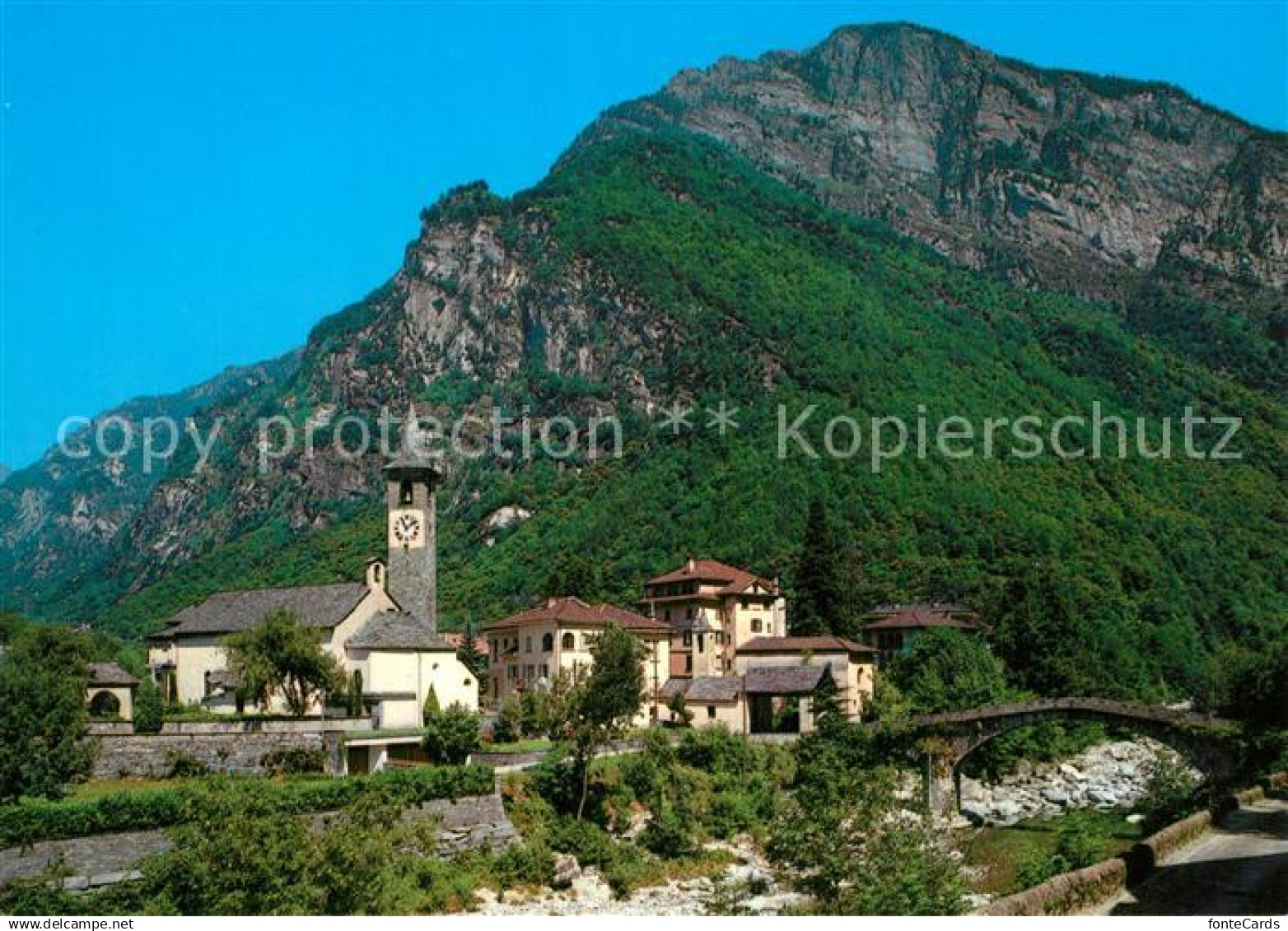 13598900 Bignasco Motiv mit Kirche Valle Maggia Bignasco