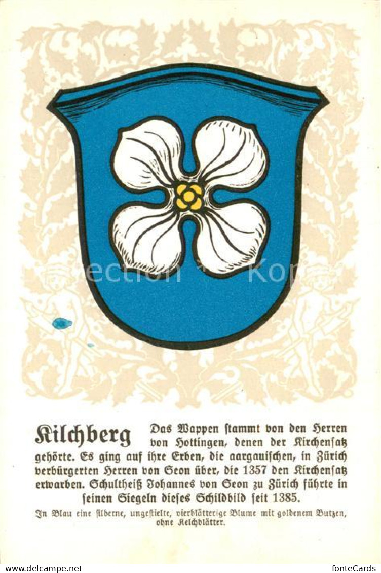 13707602 Kilchberg ZH Wappen Zuercher Gemeindewappen Nr. 22 Kilchberg ZH