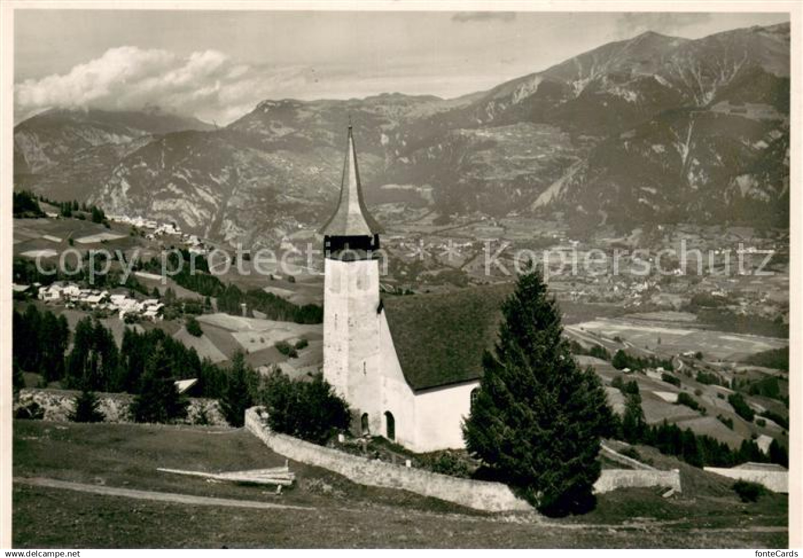 13711027 Flerden Kirche Blick gegen Partein und Sarn