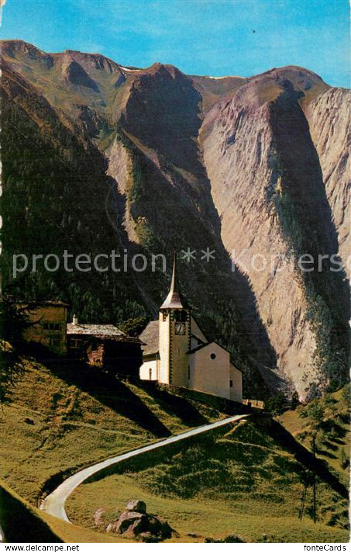 13727054 Binn Kirche mit Breithorn Binn