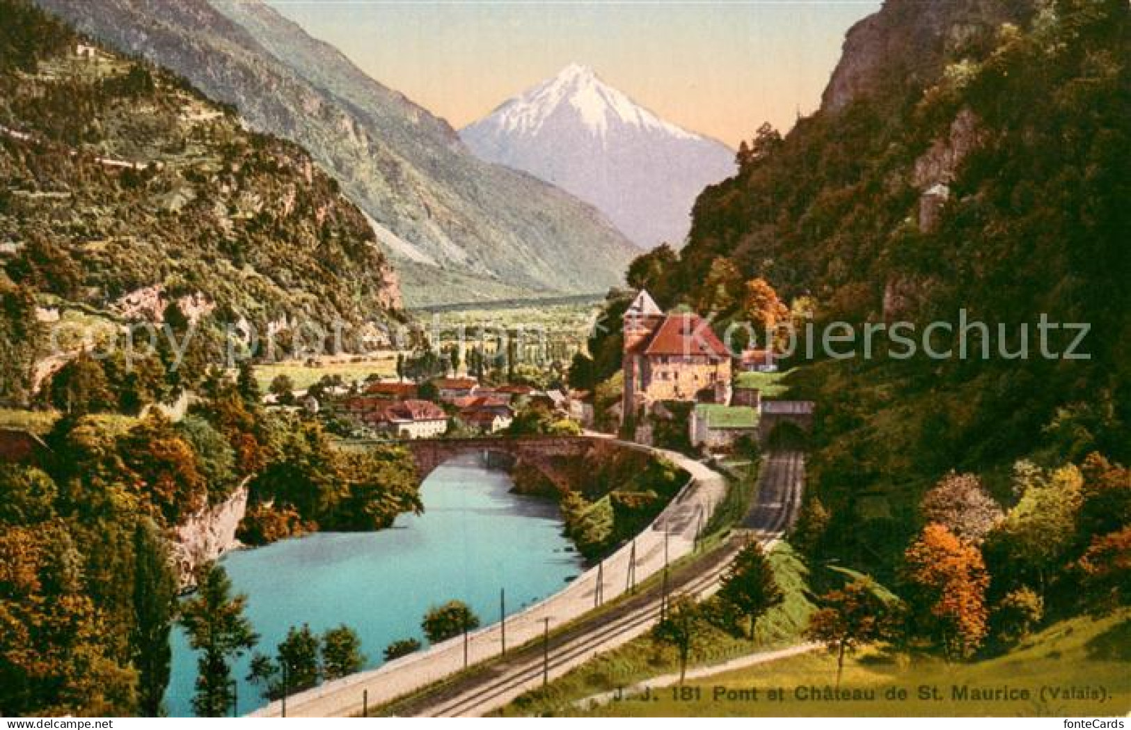 13757645 St Maurice  Valais VS Pont et Chateau de St Maurice