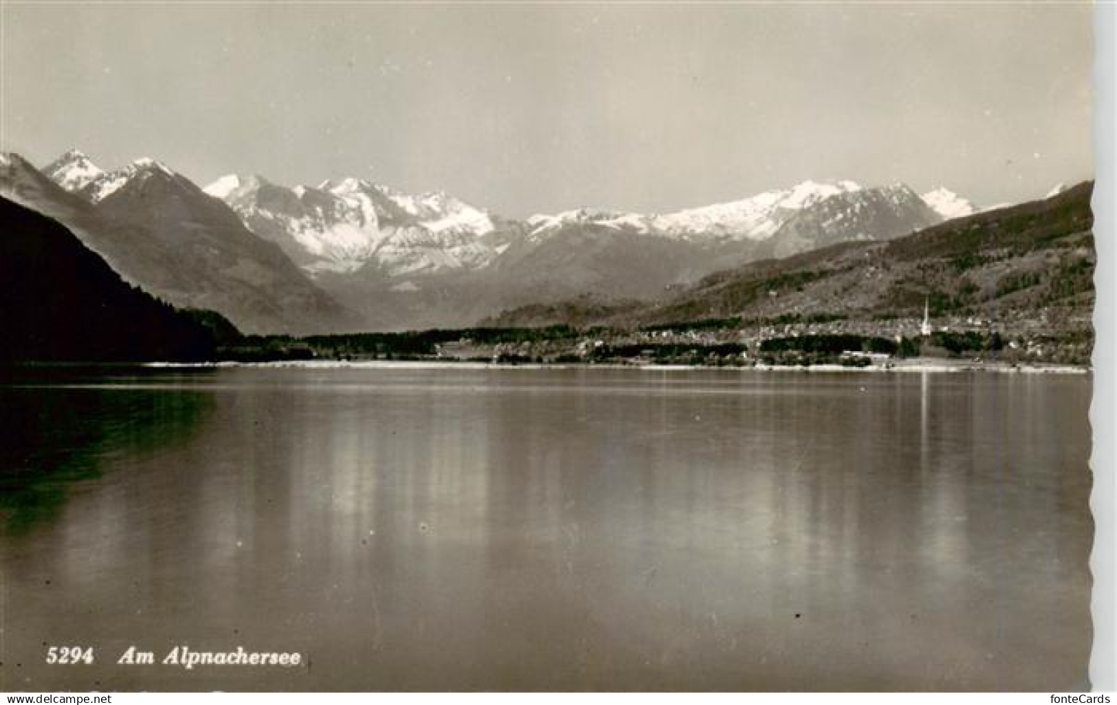 13920710 Alpnach OW Panorama Blick ueber den Alpnachersee Alpen