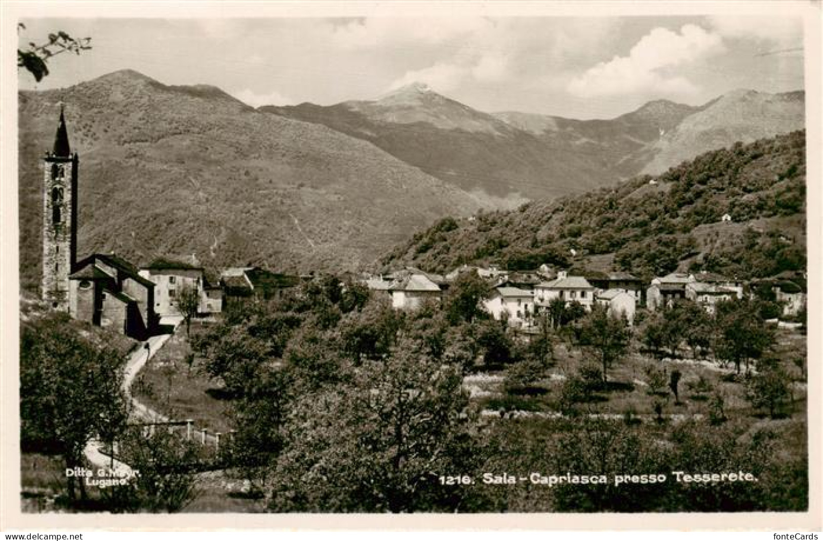 13934623 Sala-Capriasca_Tesserete_TI Panorama mit Kirche