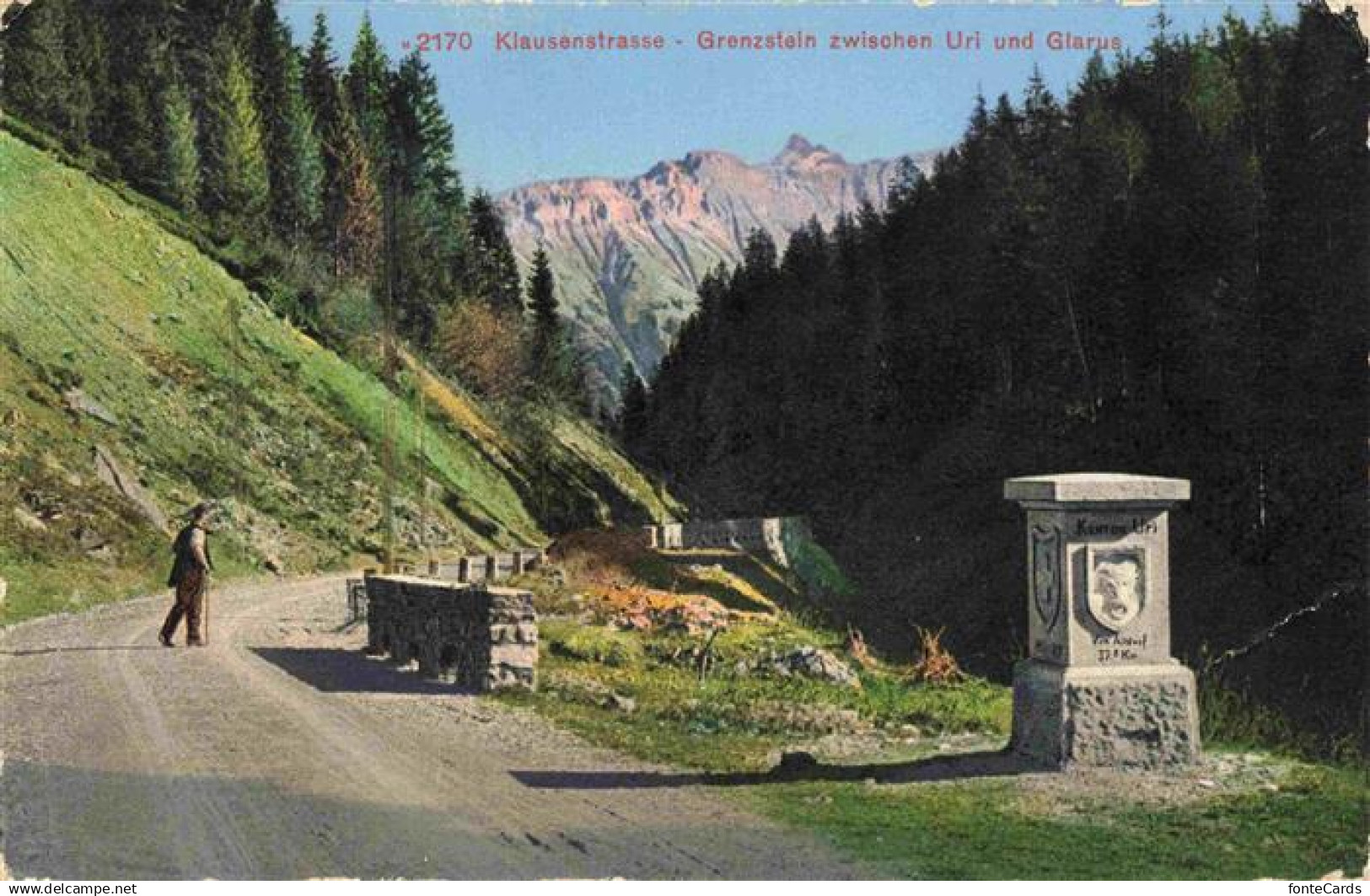 13964523 Klausenstrasse UR Grenzstein zwischen Uri und Glarus