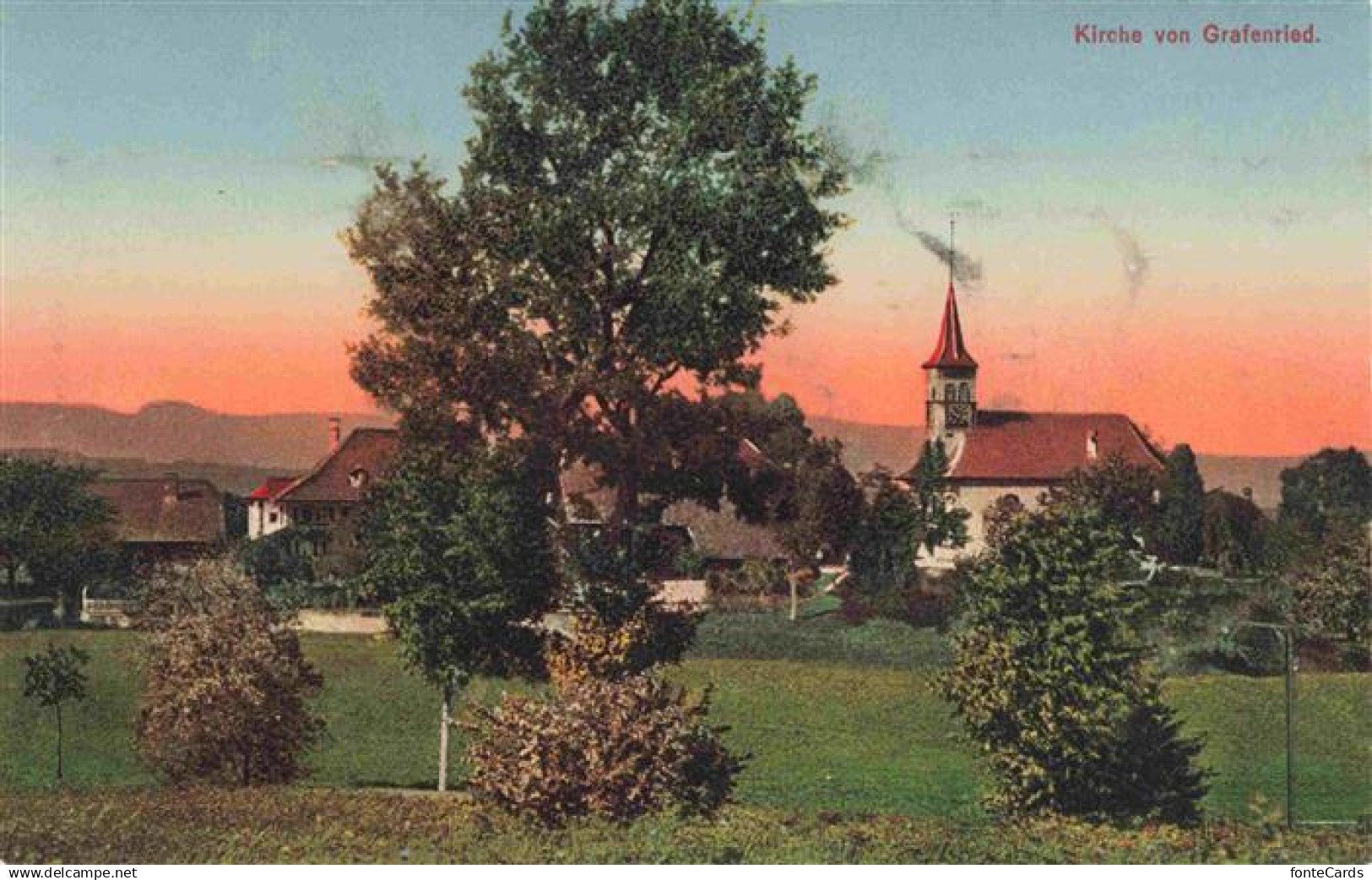 13975534 Grafenried Fraubrunnen BE Solothurn Bern Bahn Kirche von Grafenried