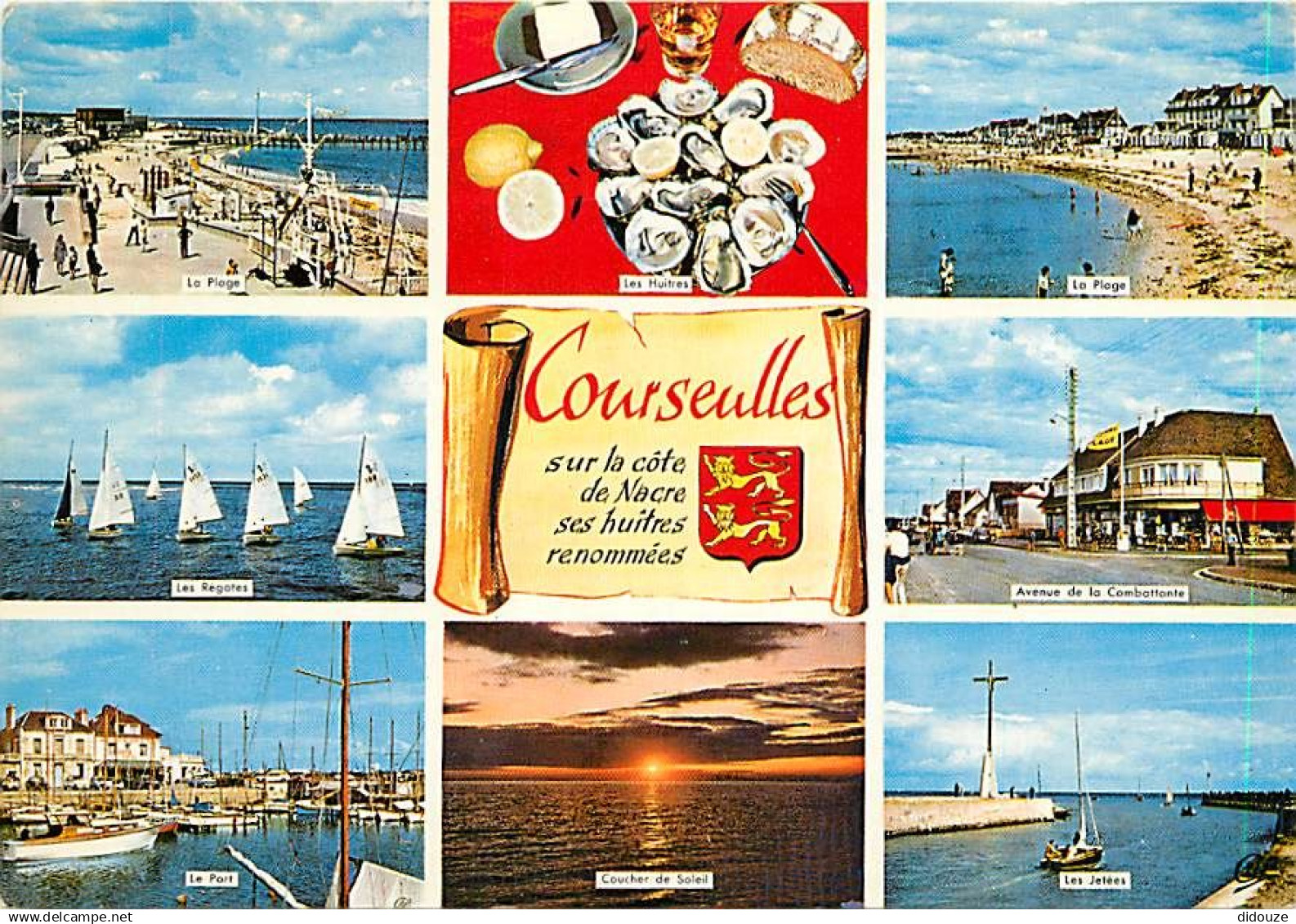 14 - Courseulles sur Mer - Multivues - Huitres - Blasons - Flamme Postale de Courseulles sur Mer - CPM - Voir Scans Rect