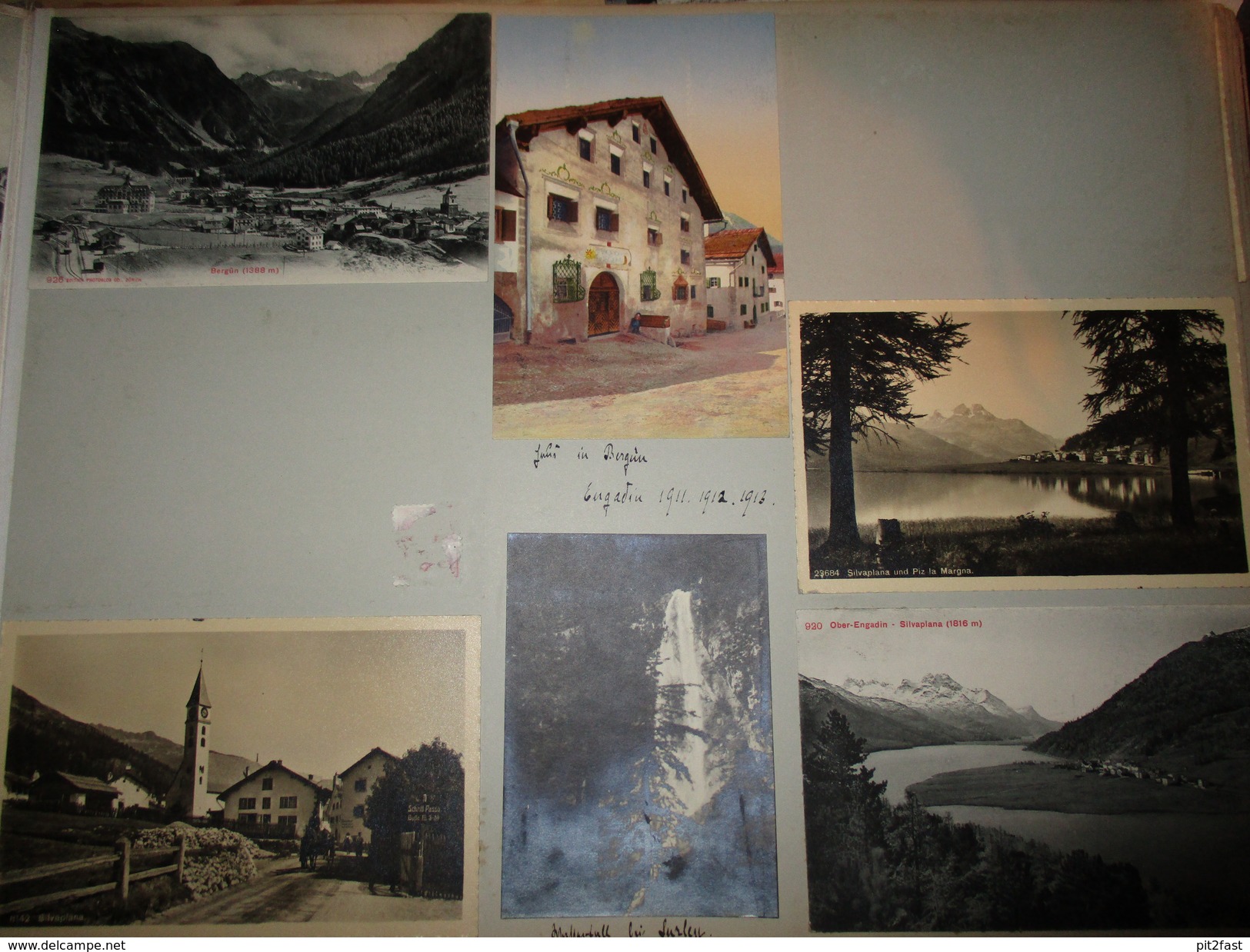 14x Ansichtskarten / Fotos - Bergün / Bravuogn , Silvaplana , Hotel , Chasellas , Albumseite , Panorama , Album , AK !!!