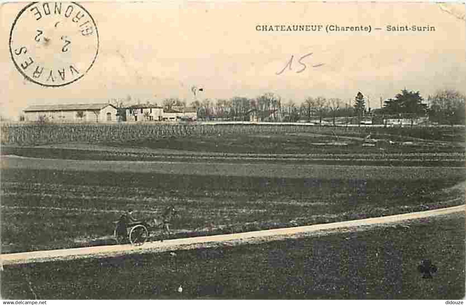 16 - Chateauneuf sur Charente - Saint-Surin - Animée - Correspondance - Oblitération ronde de 1915 - CPA - Voir Scans Re