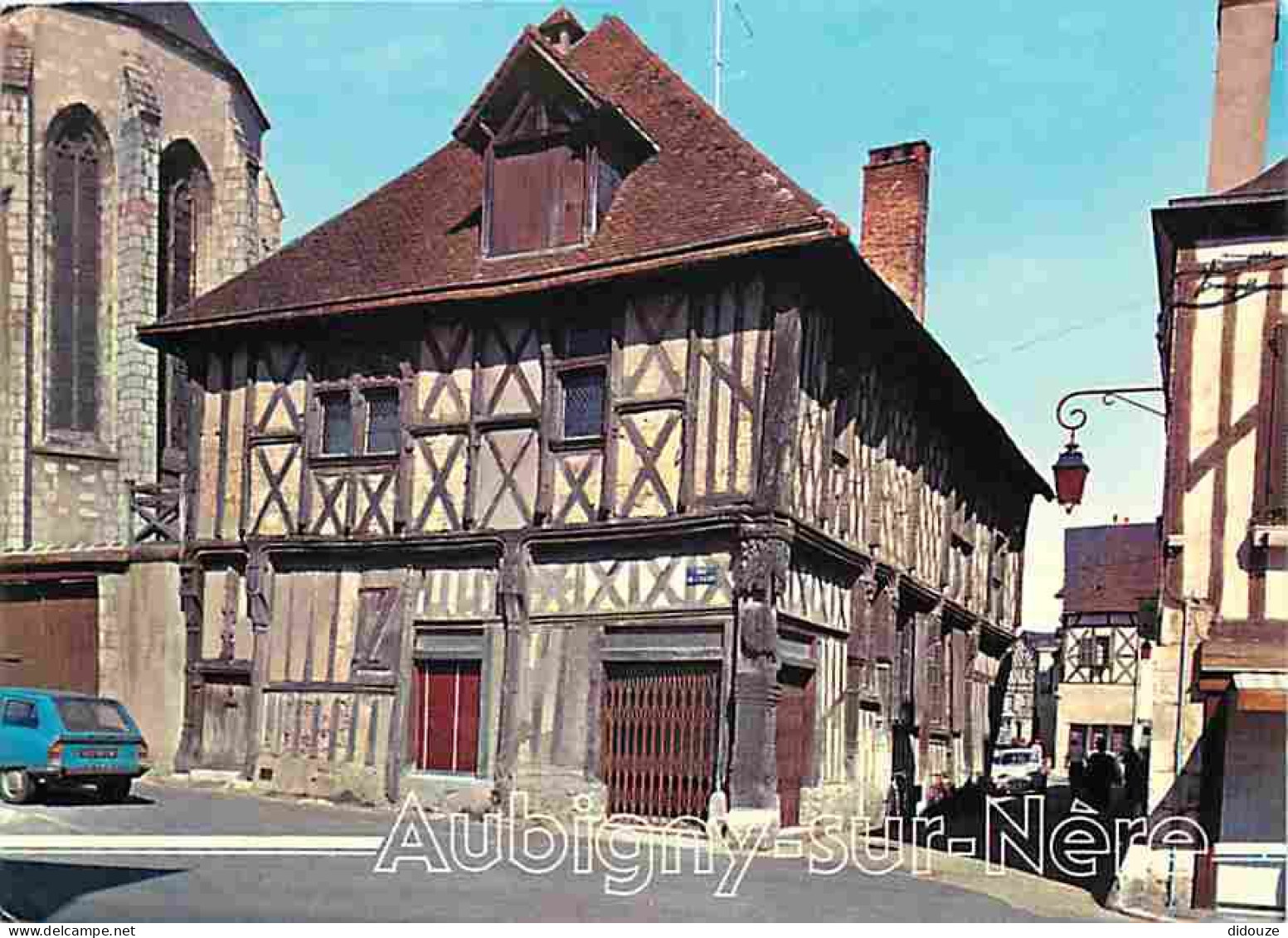 18 - Aubigny sur Nère -  Vieille maison François 1er - Automobiles - Vieilles Maisons à pans de bois - Flamme Postale de