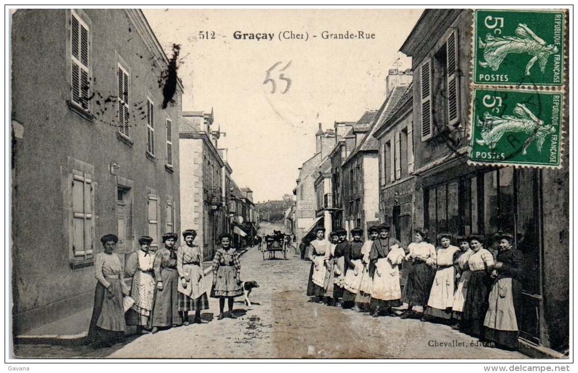 18 GRACAY - Grande-Rue    (Recto/Verso)