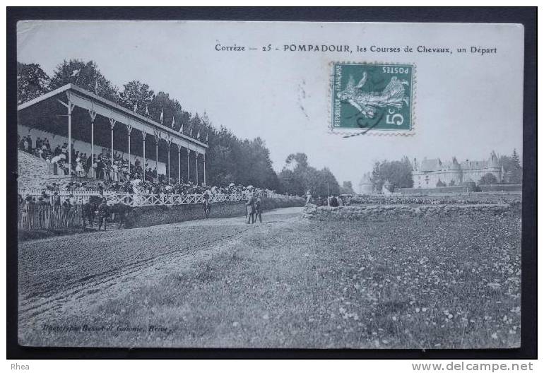 19 Arnac-Pompadour 25 - POMPADOUR, les Courses chevaux, un Départ animal cheval hippod D19D K19121K C19011C RH007216