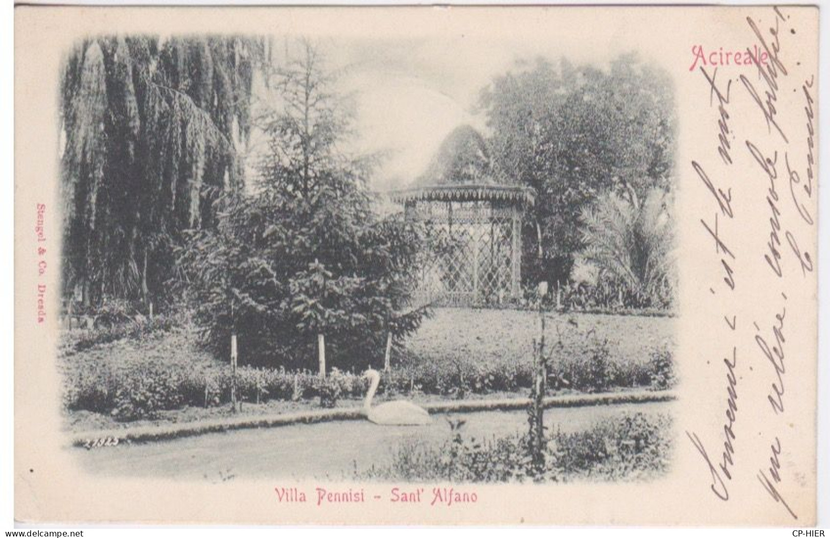 1900 -  ITALIE - SICILIA - SICILE - ACIREALE  - VILLA PENNISI - SANT'ALFANO