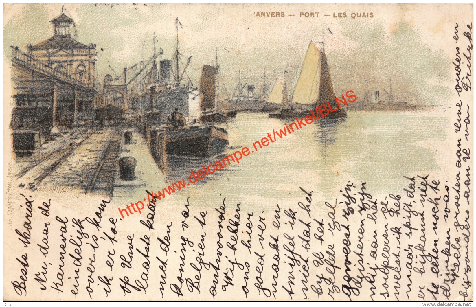 1901 Anvers - Port - Lith Seghers Frères - Les Quais - Antwerpen Anvers