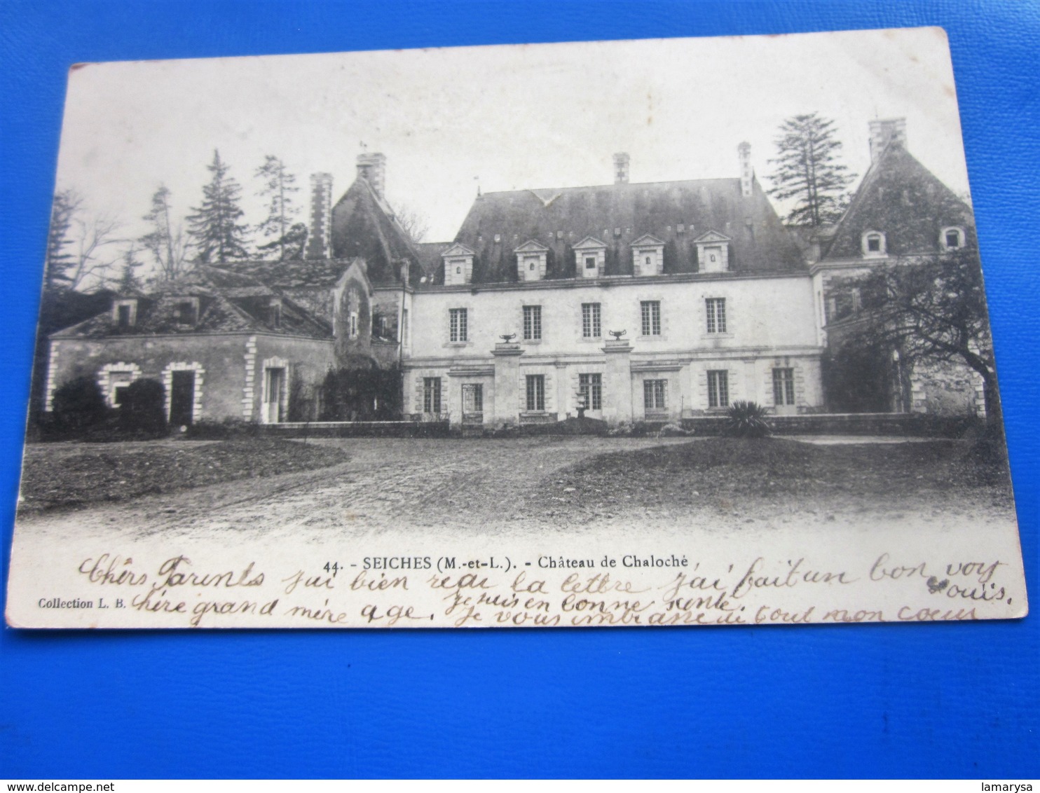 1903 Seiches [49]Maine et Loire-Château de Chaloché pr Beaulieu- Carte Postale précurseur-CPA cachet a date rural Rilly