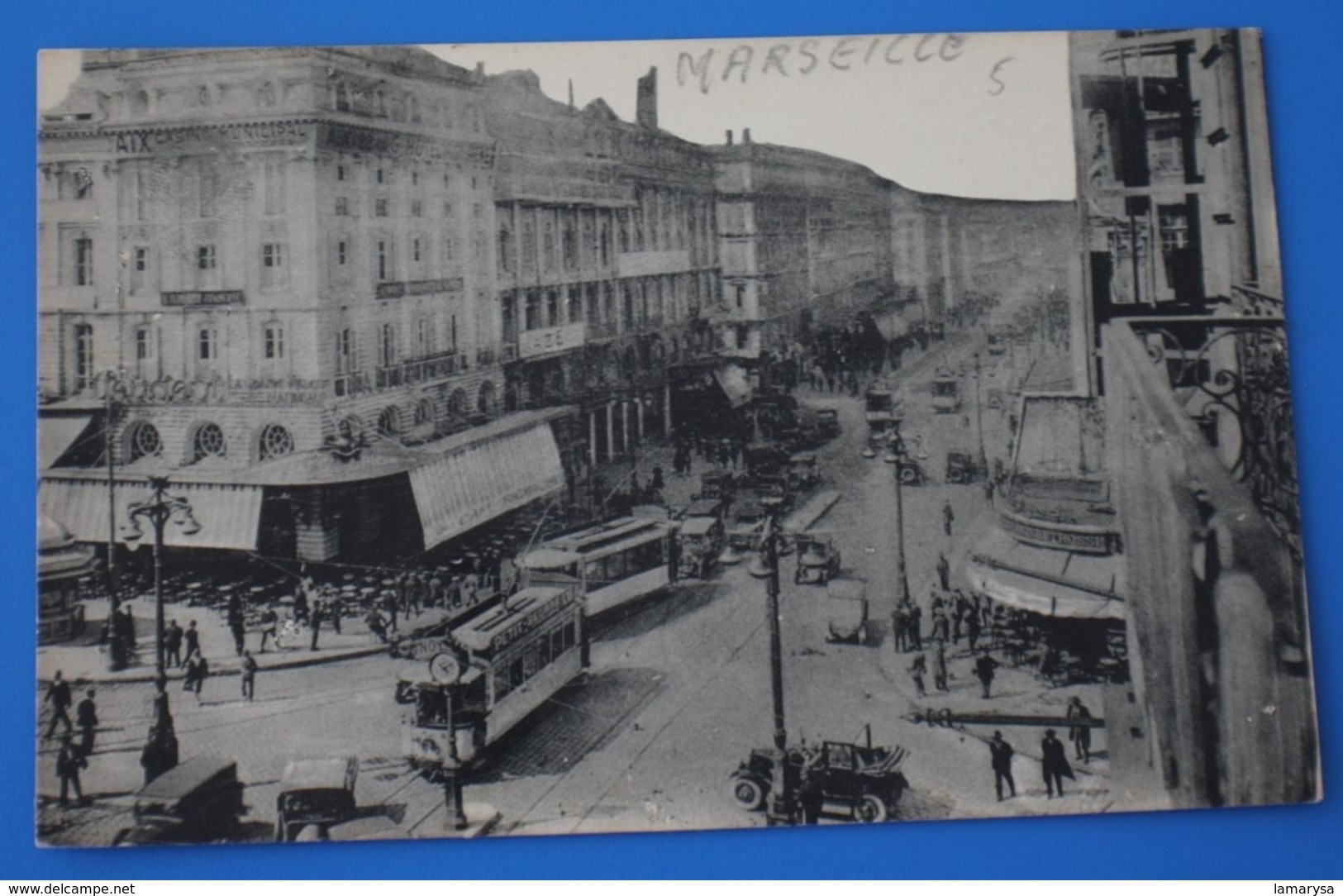 1905 LA CANEBIERE .MARSEILLE CPA-Carte Postale[13] Bouches-du-Rhône Très animée ligne tramway trolley bus