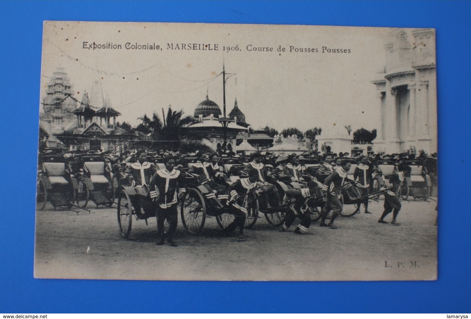 1906 CPA EXPOSITION COLONIALE MARSEILLE POUSSES POUSSES COCHINCHINE-INDOCHINE ANNAMITE Carte Postale 13 Bouches-du-Rhône