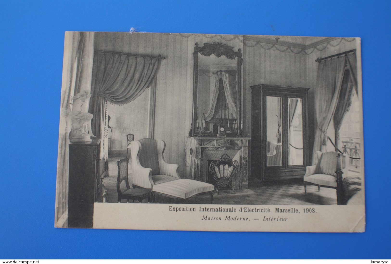 1908 CPA EXPOSITION INTERNATIONALE ÉLECTRICITÉ MARSEILLE-MAISON MODERNE INTÉRIEUR Carte Postale Bouches-du-Rhône 13