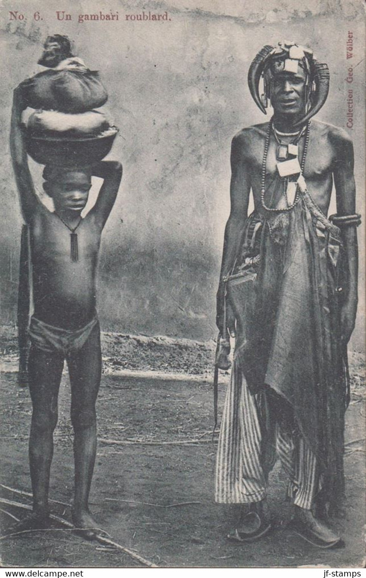 1910. DAHOMEY. Postcard (Un gambari roublard) Interesting motives.  - JF436951