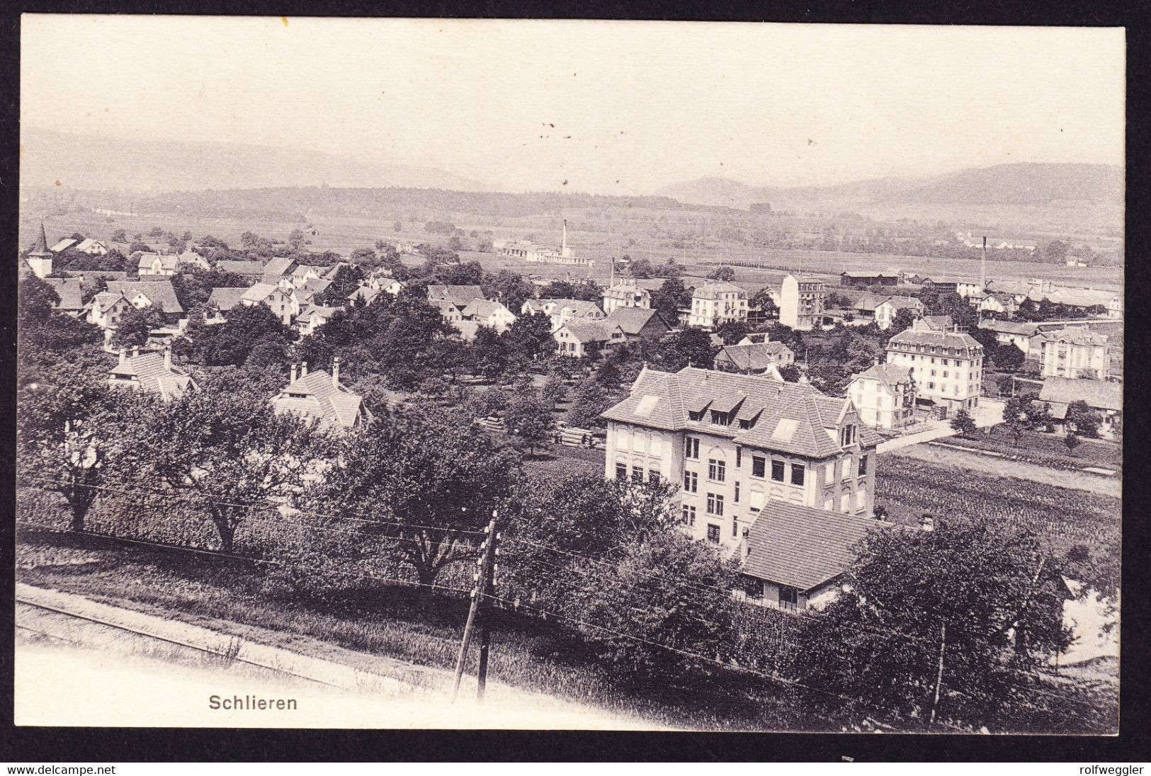 1916 gelaufene AK aus Schlieren, gestempelt Schlieren.