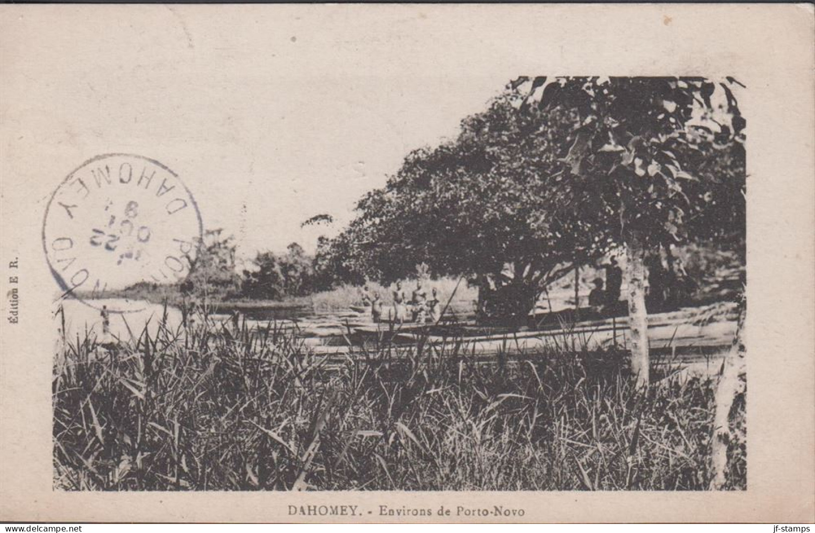 1919. DAHOMEY. Postcard (DAHOMEY - eNVIRONS DE pORTO-nOVA) interesting card with native boat m... (Michel 61) - JF437170