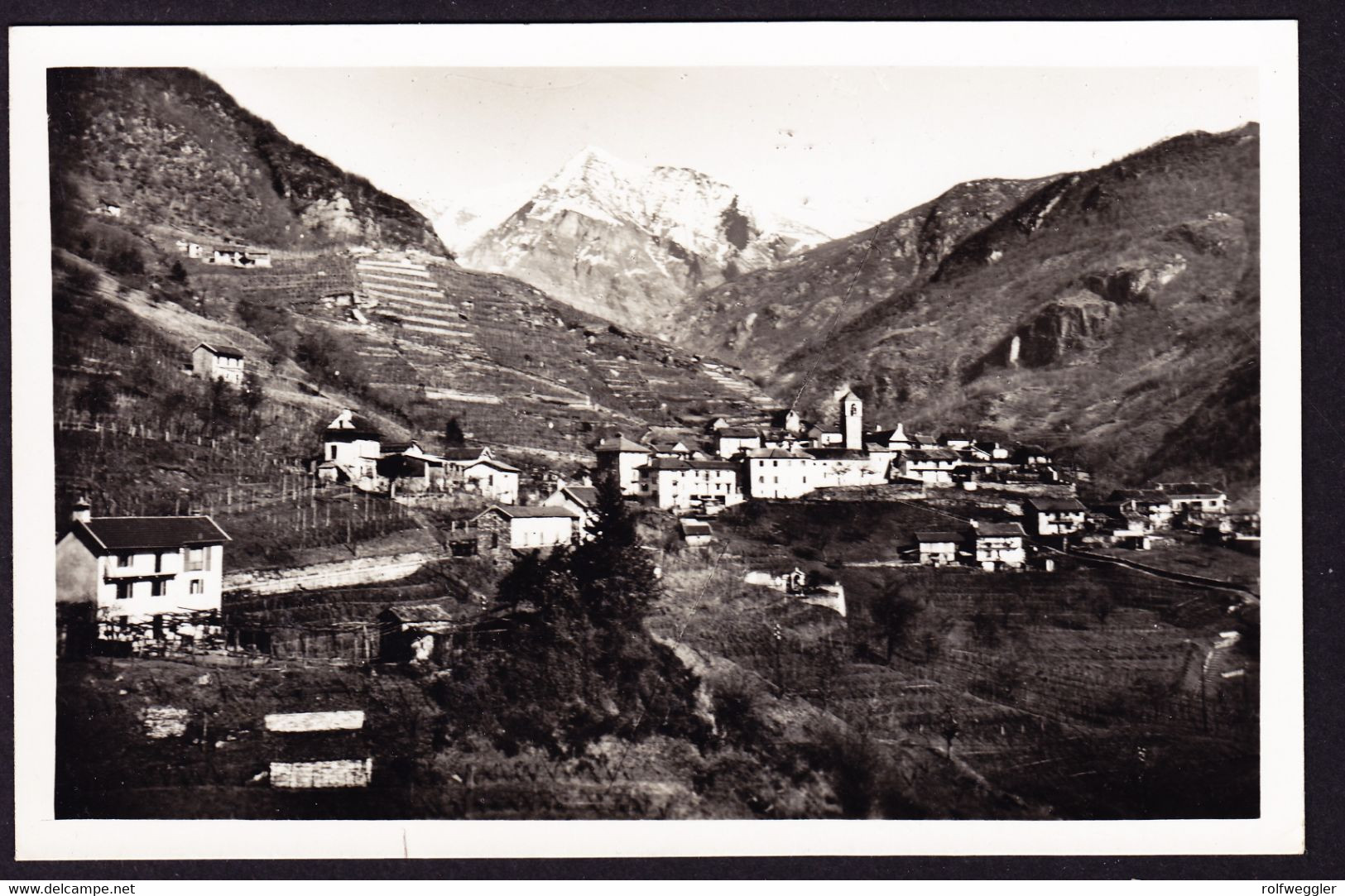 1943 gelaufene Foto AK aus Contra mit Stempel Contra.