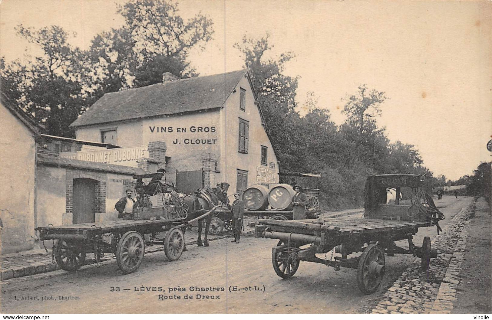 21-5897 : LEVES. ROUTE DE DREUX. VINS EN GROS. J CLOUET