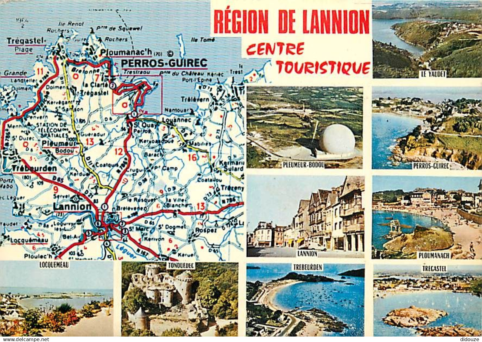 22 - Côtes d'Armor - Région de Lannion - Multivues - Carte Géographique Michelin - Flamme Postale de Lannion - CPM - Voi