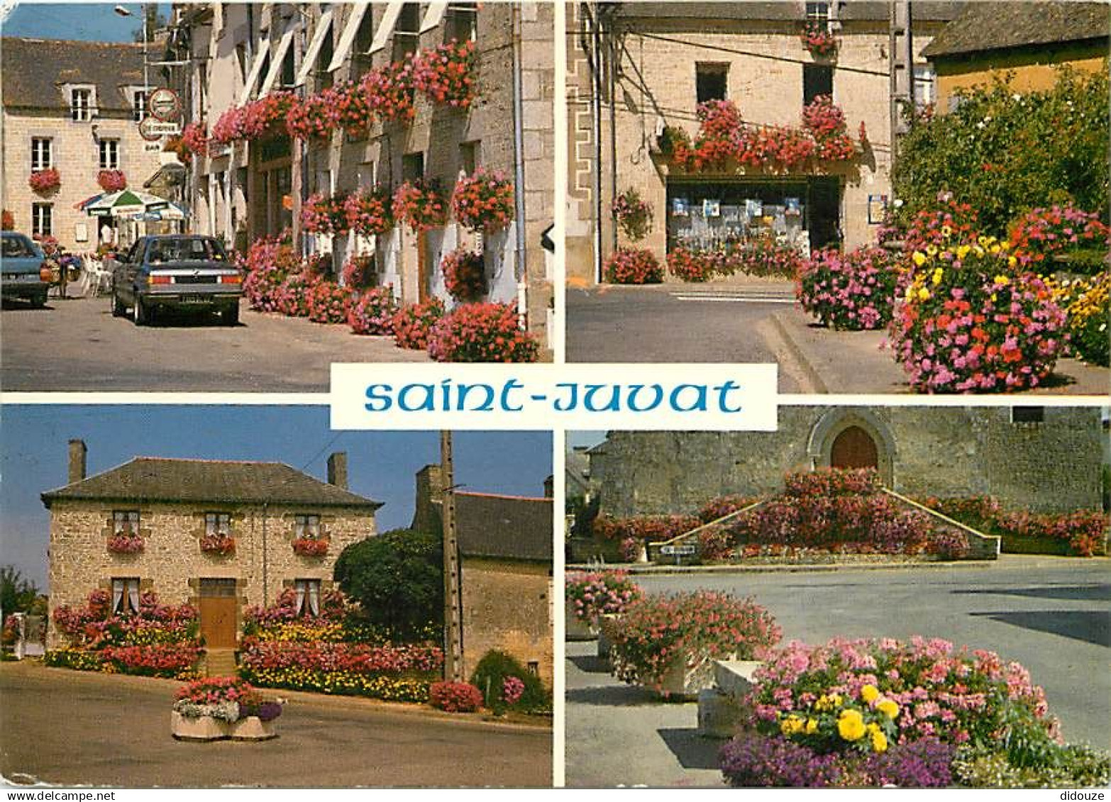 22 - Saint Juvat - Multivues - Village fleuri - Grand prix d'honneur national - Fleurs - Automobiles - CPM - Voir Scans