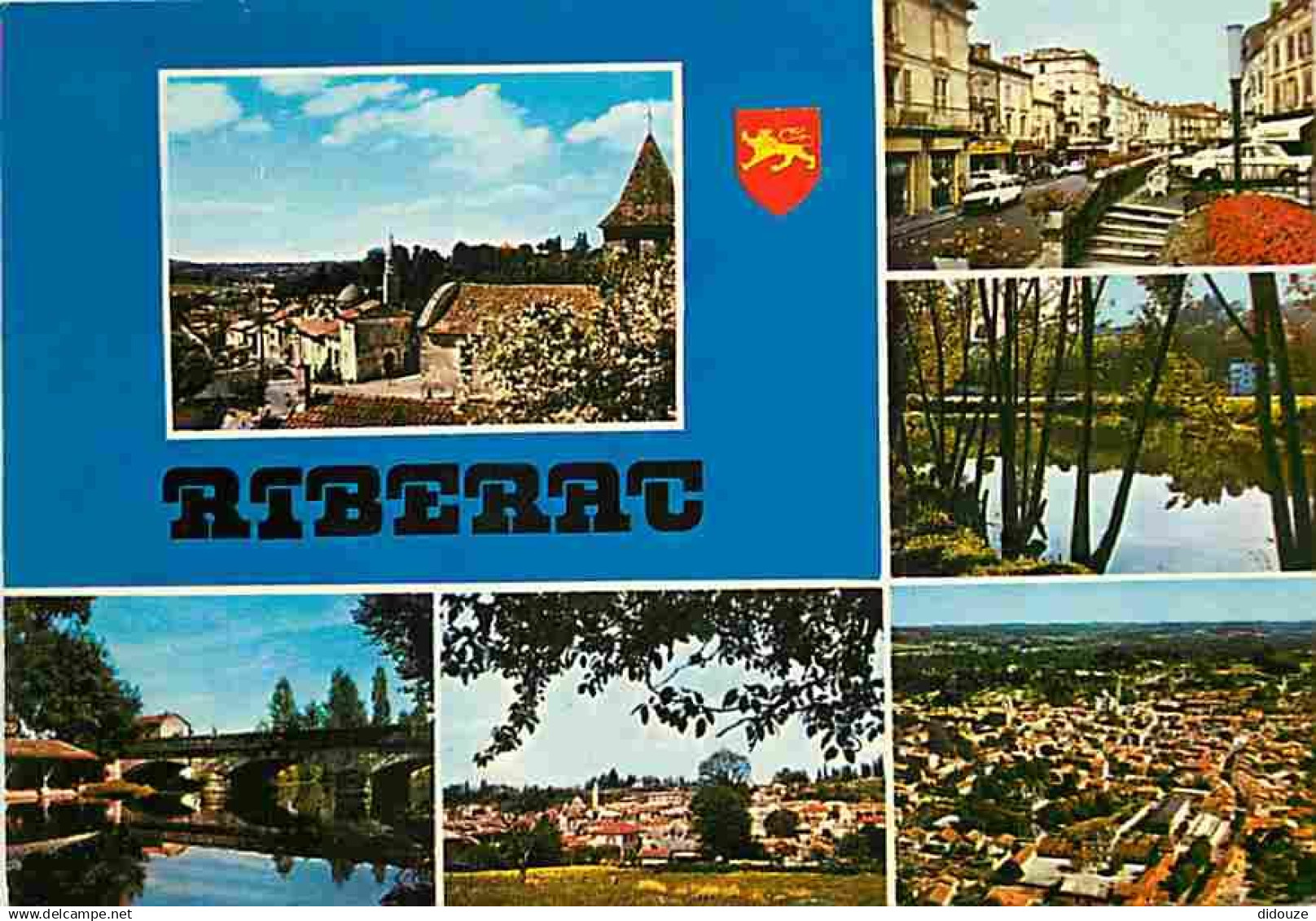 24 - Riberac - Multivues - Blasons - Automobiles - Flamme Postale de Riberac - CPM - Voir Scans Recto-Verso