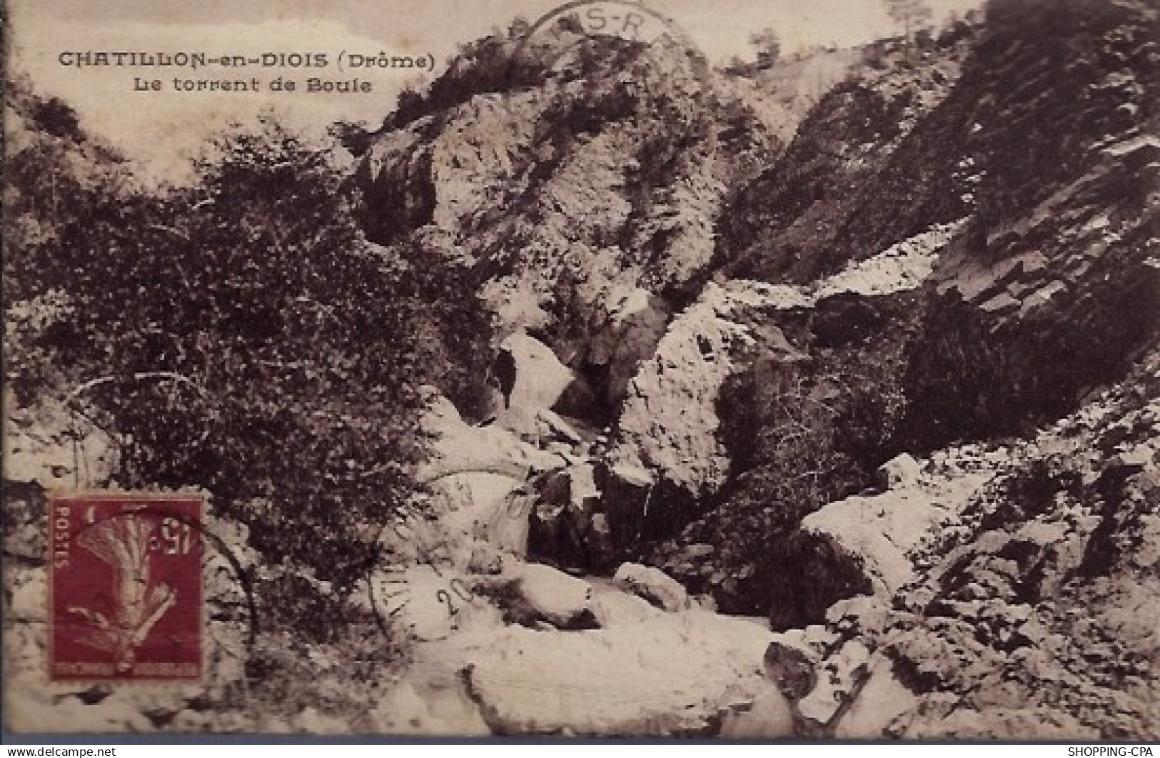 26 - Châtillon-en-Diois - Le torrent de Boule - Voyagé - Dos divisé...