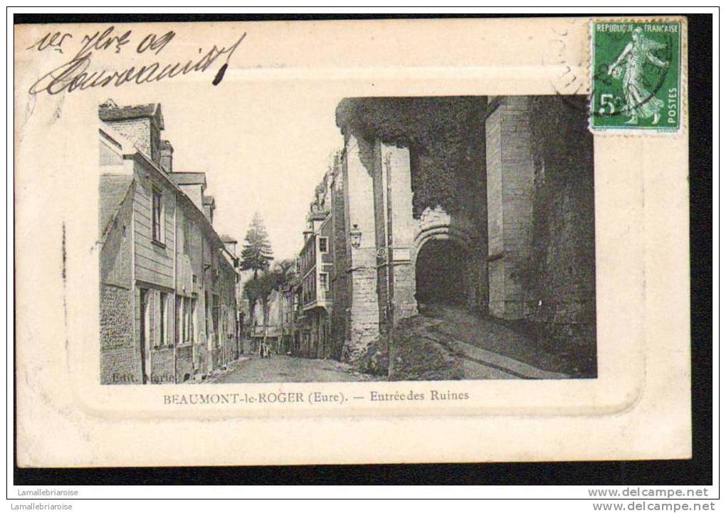 27 - BEAUMONT LE ROGER - ENTREE DES RUINES