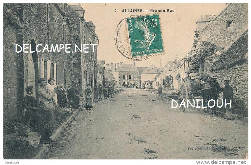 28 --- ALLAINES   Grande rue   ANIMEE  Vve Breton édit