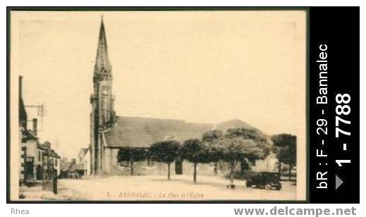 29 Bannalec - 1 - BANNALEC - La Place et l'Eglise - eglise - eglise - sépia -  /  D29D  K29004K  C29004C